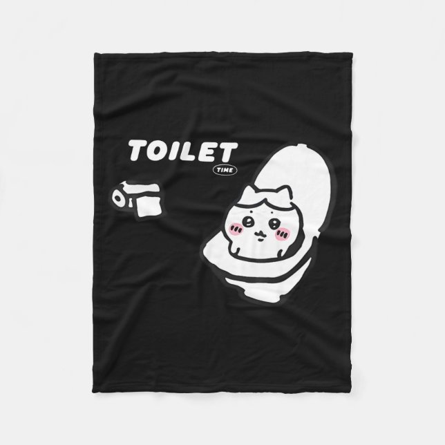 Toilet Time Chikawa Meme Tee  Fleecefilt (Framsidan)