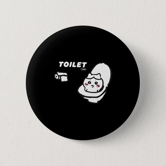 Toilet Time Chikawa Meme Tee  Knapp (Framsida)