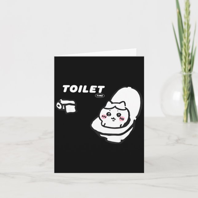 Toilet Time Chikawa Meme Tee  Kort (Framsida)