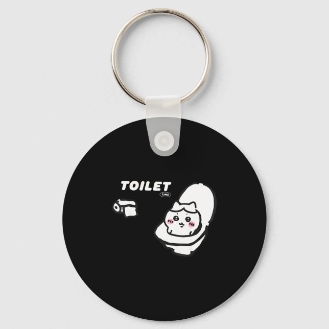 Toilet Time Chikawa Meme Tee  Nyckelring (Framsida)