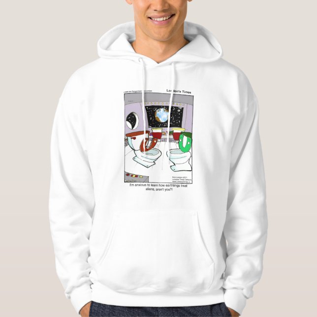 Toilet UFO Funny Hoodie av Rick London (Framsida)