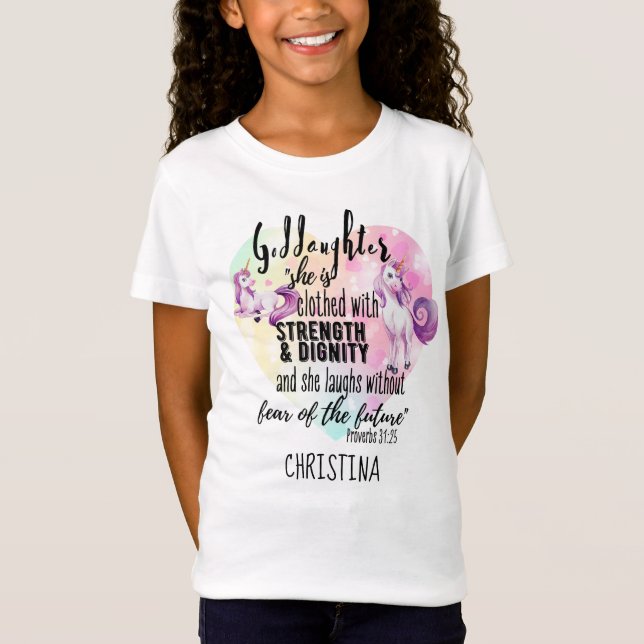 Töjd styrka Tonåring GODDAUGHTER-citat T Shirt (Framsida)