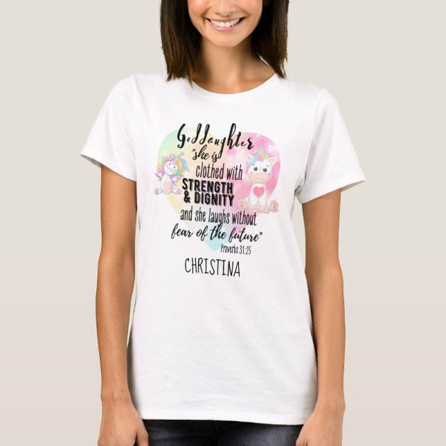 Töjd styrka Tonåring GODDAUGHTER-citat T Shirt (Framsida)