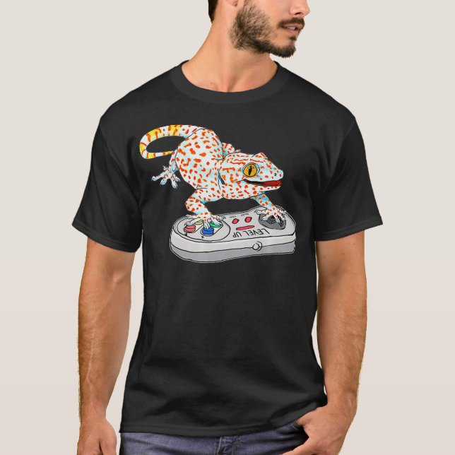 Tok gecko Spela upp videospel Reptiles Gekko geck T Shirt (Framsida)