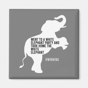 Tok Home White Elephant Funny Magnet