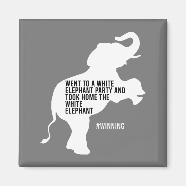 Tok Home White Elephant Funny Magnet (Framsidan)