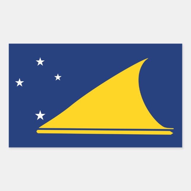 Tokelau-Flagga rektangulära fästdon Rektangulärt Klistermärke (Framsida)