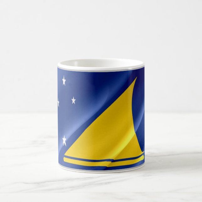 Tokelau - Wave Flagga - Kaffemugg (Center)