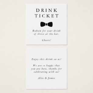 Token för Drink Biljett Bow Tie Bröllop Pub