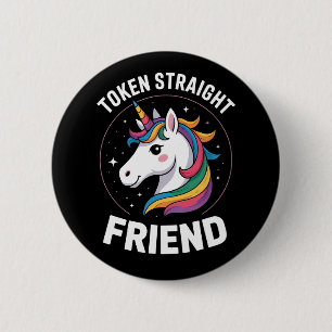 Token hetero vän enhörning gay HBTQ stolthet allie Knapp