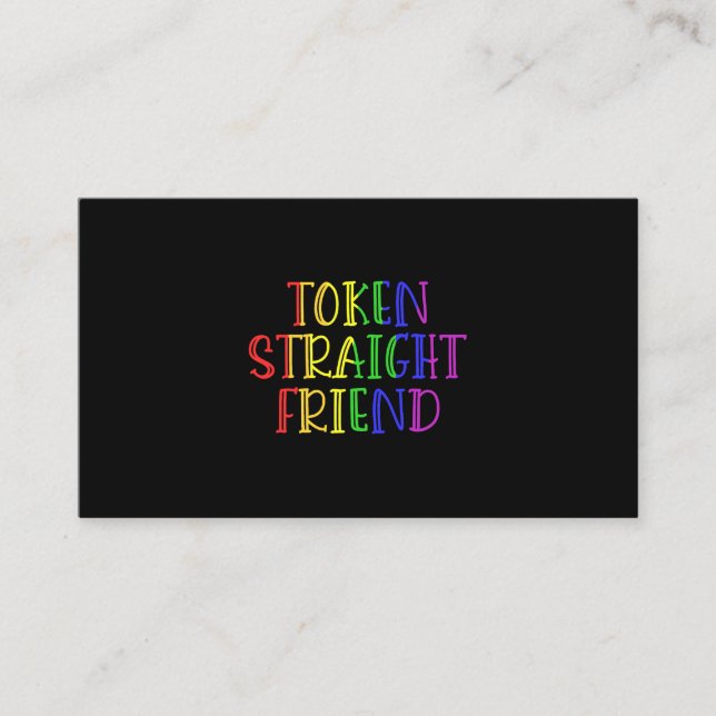 Token Rak Friend Funny LGBT-offert för Straigh Visitkort (Framsida)