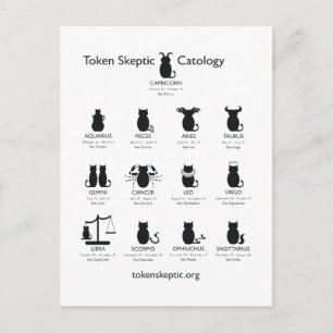 Token Skeptic Catology / Astrology Vykort