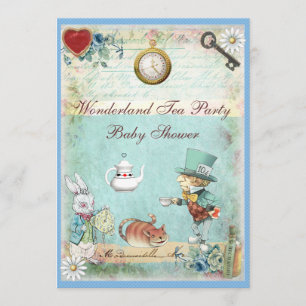 Tokig baby shower för party för HatterunderlandTea Inbjudningar