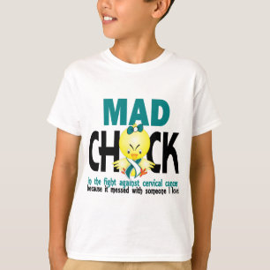 Tokig chick i den Cervical cancern för slagsmål Tee Shirt