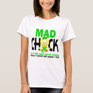 Tokig chick i den muskulösa dystrophyen för t-shirt