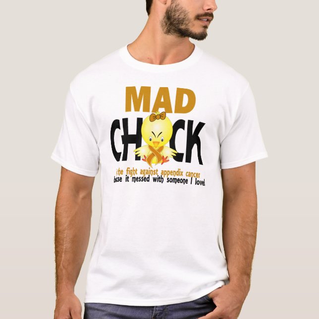Tokig chick i slagsmålbilagacancern t shirt (Framsida)