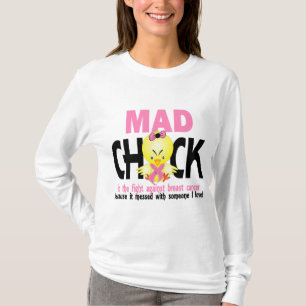 Tokig chick i slagsmålbröstcancern tee shirt