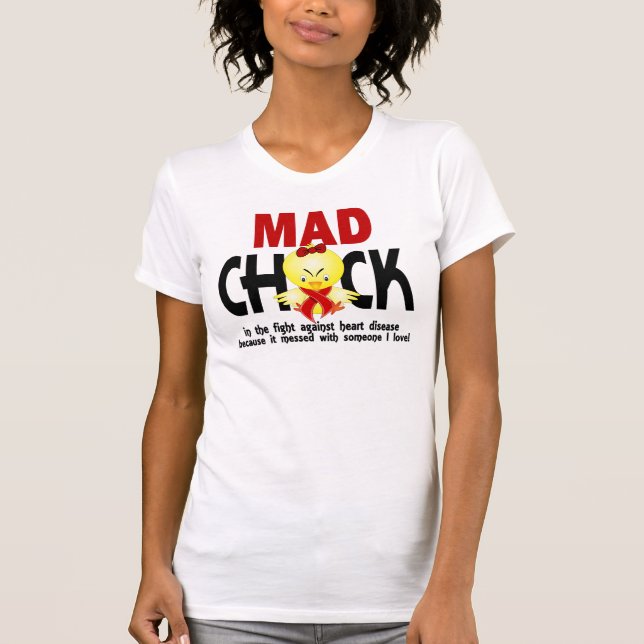 Tokig chick i slagsmålhjärtsjukdomen tee shirt (Framsida)