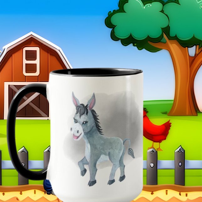tokig donkey dam lägg till text mugg (Skapare uppladdad)