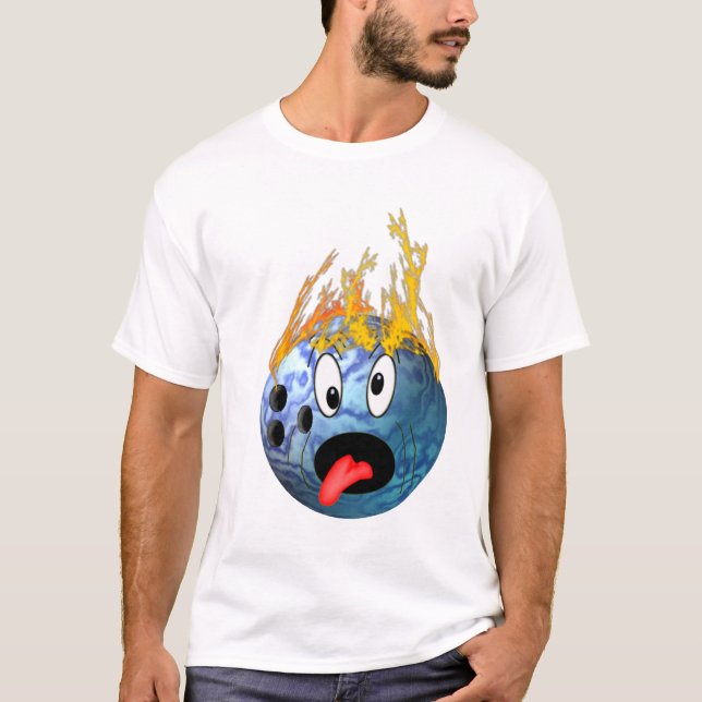 Tokig flammande bowlingklot tee shirt (Framsida)
