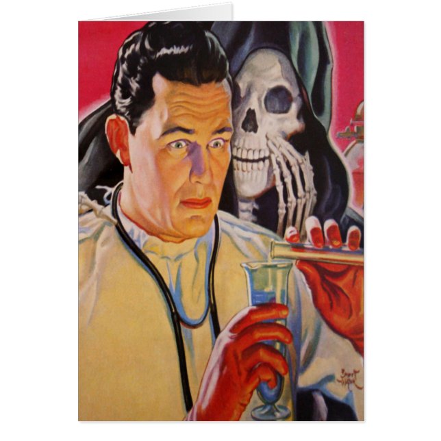 Tokig forskare hälsningskort (Framsidan)