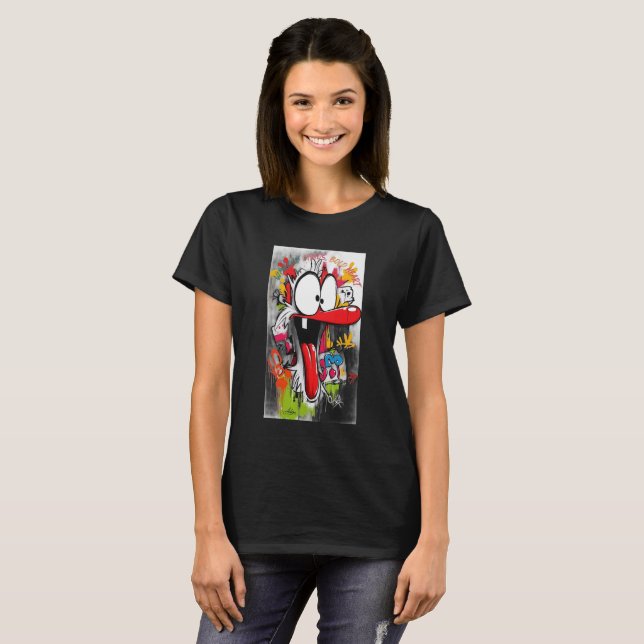 Tokig graffiti-konst t-shirt (Hel framsida)