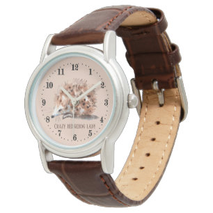 tokig hedgehog dam lägg till text armbandsur