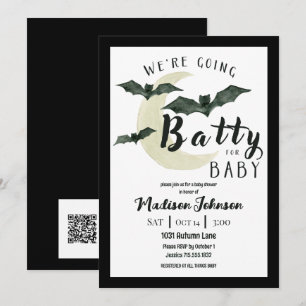 Tokig i Baby Oktober Baby Shower QR-kod Inbjudningar