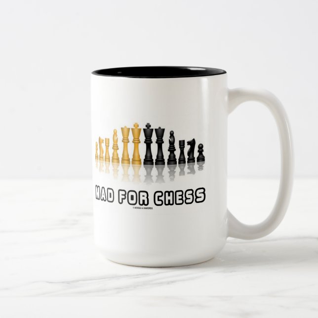 Tokig i Schack (Reflekterande Schackset) Två-Tonad Mugg (Höger)
