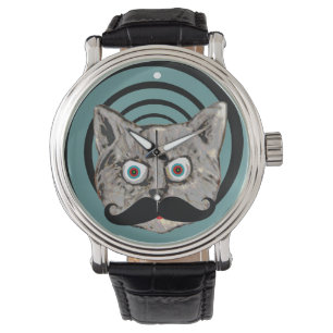 tokig katttimme för moustache armbandsur