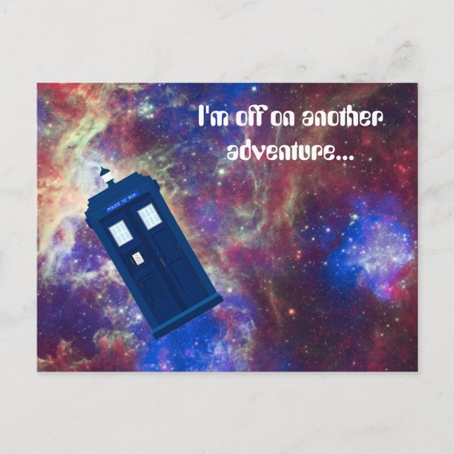 Tokig man med en boxasresande till och med utrymme vykort (Framsida)