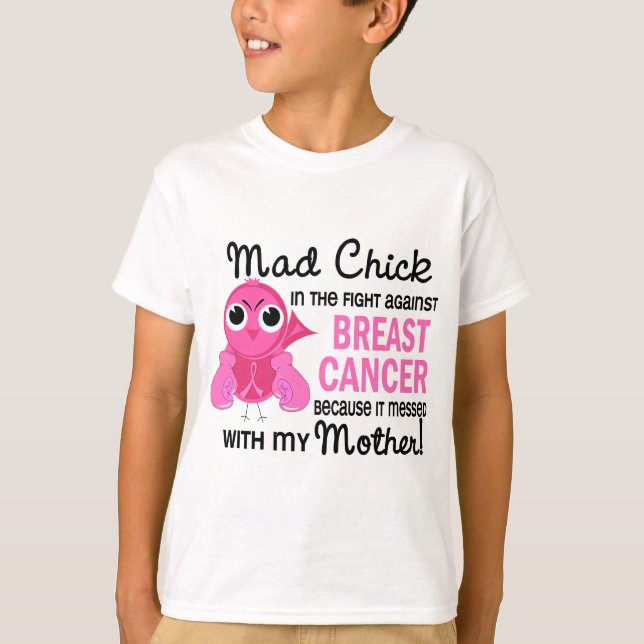 Tokig morbröstcancer för chick 2 t shirt (Framsida)