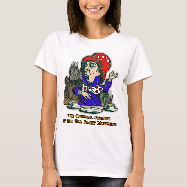 Tokig rörelse för HatterTeaparty T Shirt (Framsida)