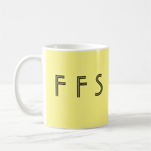 Tokig svart för gult "för LOL-" "FFS-" minimalis Kaffemugg