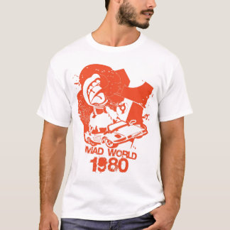 Tokig världstecknad 1980 tee shirt