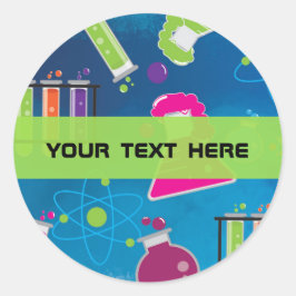 Tokig vetenskap födelsedagsfest roliga klistermärk runt klistermärke