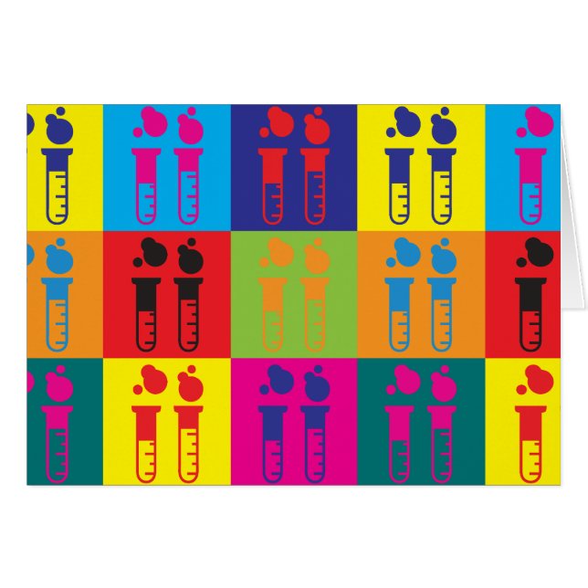 Tokig vetenskapspopkonst hälsningskort (Framsidan Horizontal)