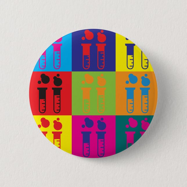 Tokig vetenskapspopkonst knapp (Framsida)