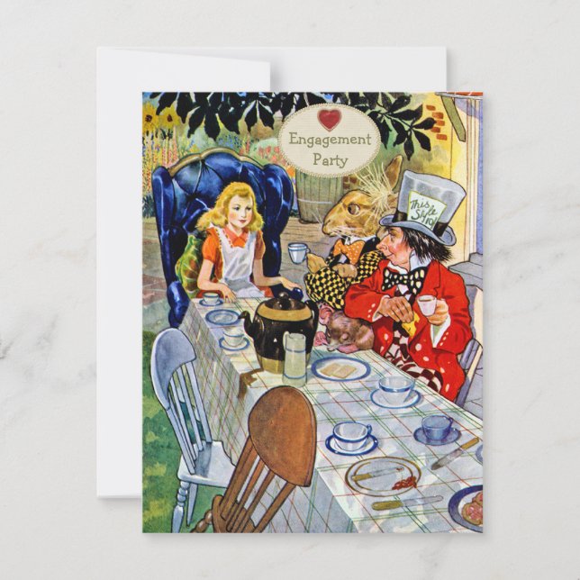 Tokiga hatters förlovningsfest inbjudningar (Framsida)