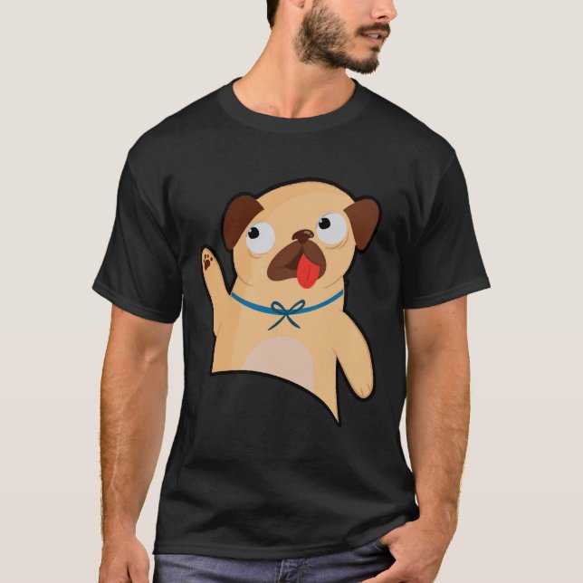 Tokiga Pug-Lady Classic 210 T Shirt (Framsida)