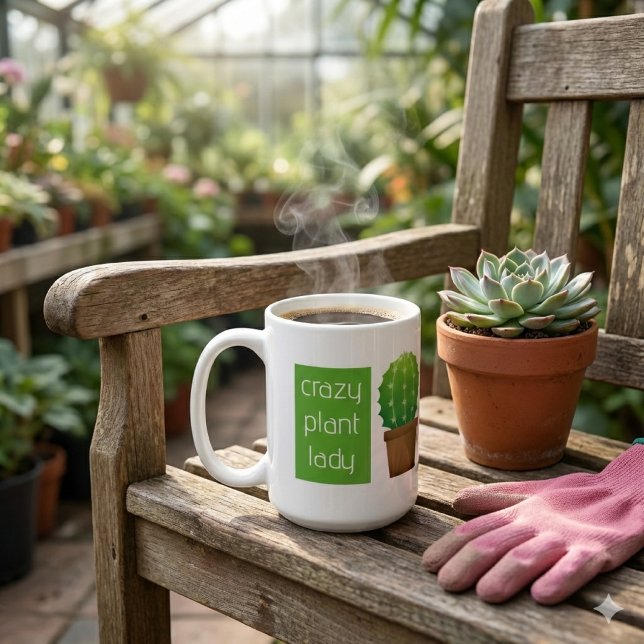 Tokiga Växtdamen Kaffemug Kaffemugg (A plant lady mug serves as a thoughtful gift for the master gardener, or garden enthusiast)
