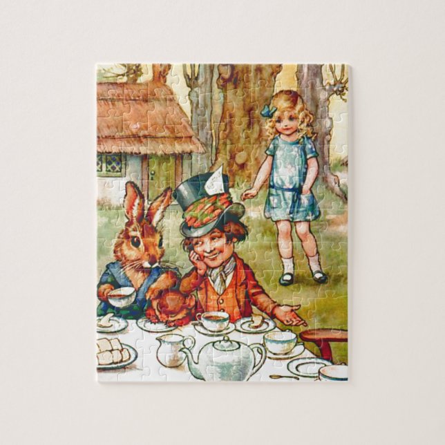 Tokigt hatters Teaparty - Alice i underland Pussel (Vertikal)