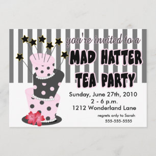Tokigt HatterTeaparty Inbjudningar