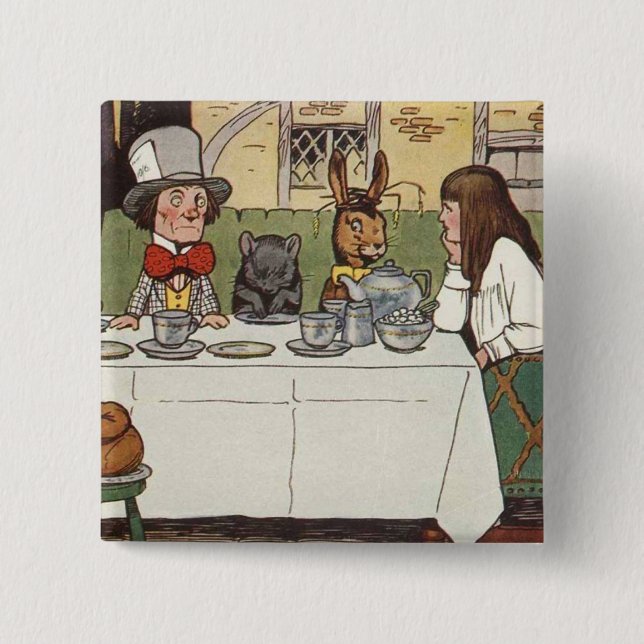 Tokigt HatterTeaparty Knapp (Framsida)