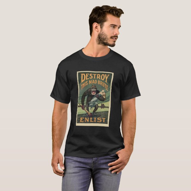Tokigt kräk för WWI-propaganda T-shirt (Hel framsida)