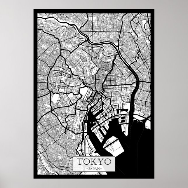 Tokio Japan Karta Poster (Framsidan)
