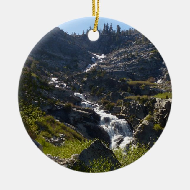 Tokopah Falls I vid Sequoia National Park Julgransprydnad Keramik (Framsidan)
