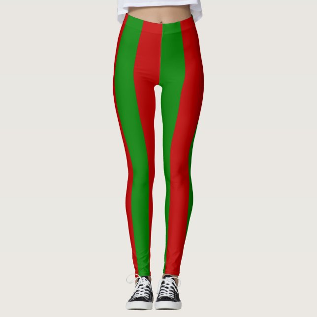 Toksie Turbie jul grön röda ränder Leggings (Framsida)