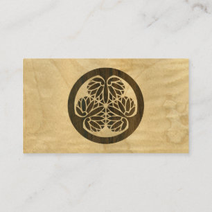 Tokugawa Aoi Mon japansk Family Crest Wood Veneer Visitkort