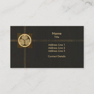 Tokugawa Aoi Mon japansk Family Crest Wood Veneer Visitkort